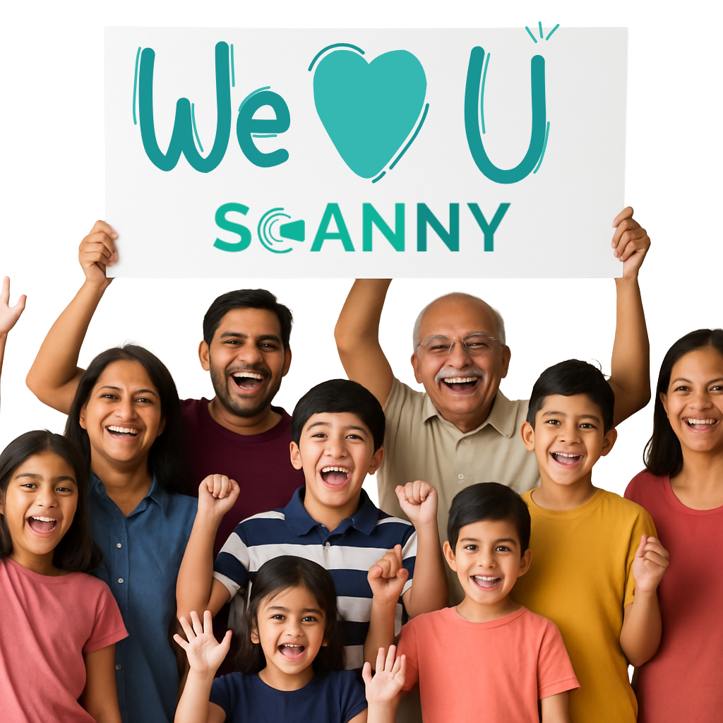 Illustration showing appreciation for Scanny's MRI scan services