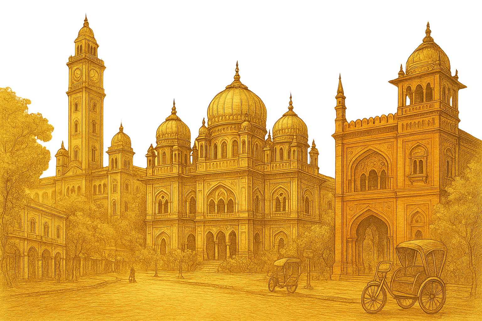 Illustration of Kanpur landmarks representing city-wide coverage