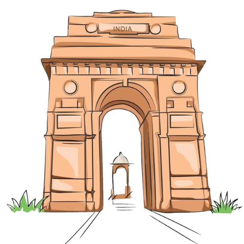 Illustration of Delhi landmarks representing city-wide coverage